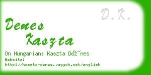denes kaszta business card
